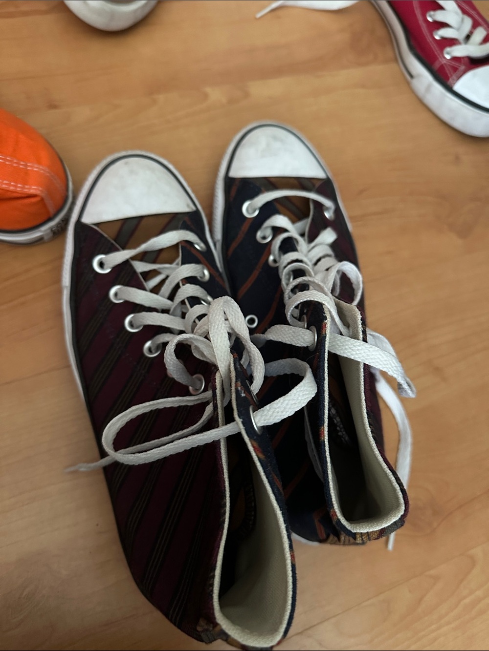 Striped Converse Slightly Worn